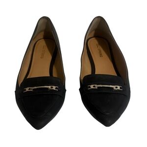 Call It Spring Black Women's Pointed Toe Flats/Loafers with Silver Accent Size 7
